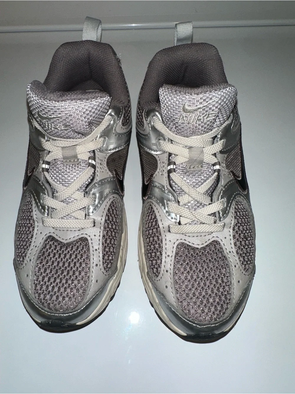 Nike Kids Silver and Grey Performance Sneakers